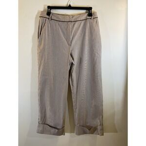 Bob Mackie Studio Women's Brown & White. Pinstripe Cropped Pants Sz 10